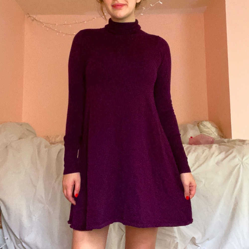 Mini wool turtleneck dress